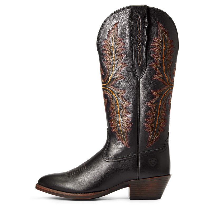 Ariat Western: Heritage Elastic Calf Botas Western Mujer - Negras (QRVZB9416)